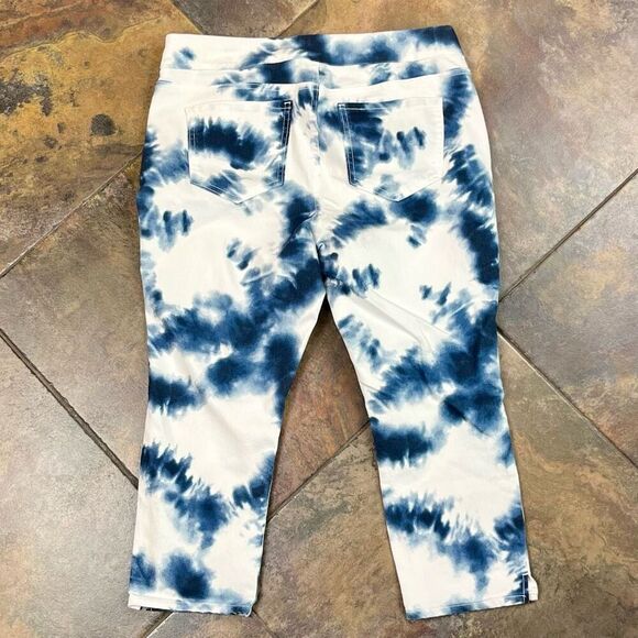 Westbound Petites High Rise Fit Capri Tye Dye Jeans 14P - Picture 8 of 8